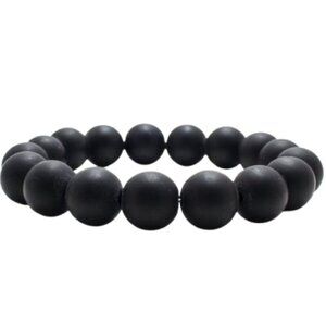 Matte Black Onyx Beaded Bracelet 6mm NWT (MJW014)